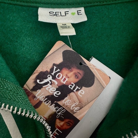 NWT Self E Quarter Zip Track & Field 1997 - Womens Size Medium - Kelly Green - Picture 2 of 2